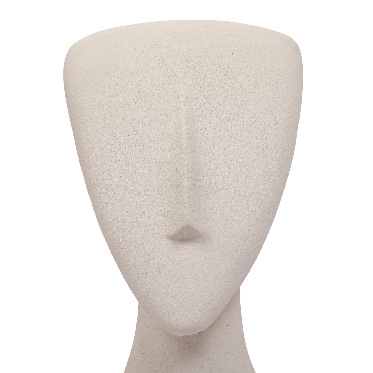 Miraya Modern Textured Face Polyresin Hand Finished Figurine Ivory 16cm by Living Essence