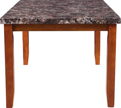 Eden Marble Finish Top 6 Seater Dining Set in Brown Colour