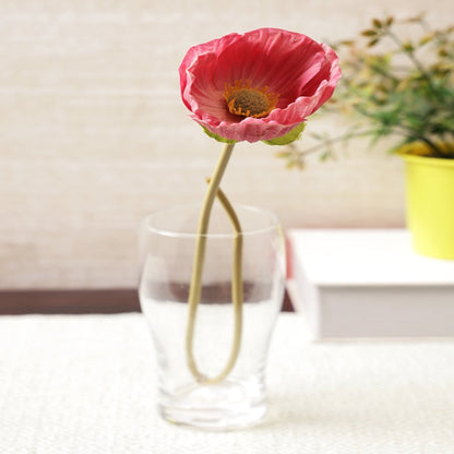 Elora Single Pink Poppy Polyester Artificial Flower 48cm in Pink Colour