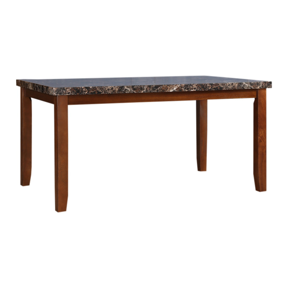 Eden Marble Finish Top 6 Seater Dining Table in Brown Colour