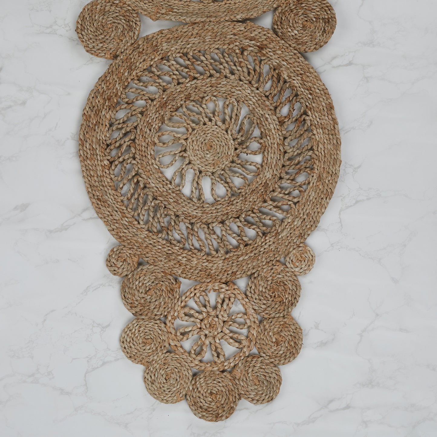 Boho  Handmade Jute Runner 38x116 Cm in Natural Colour