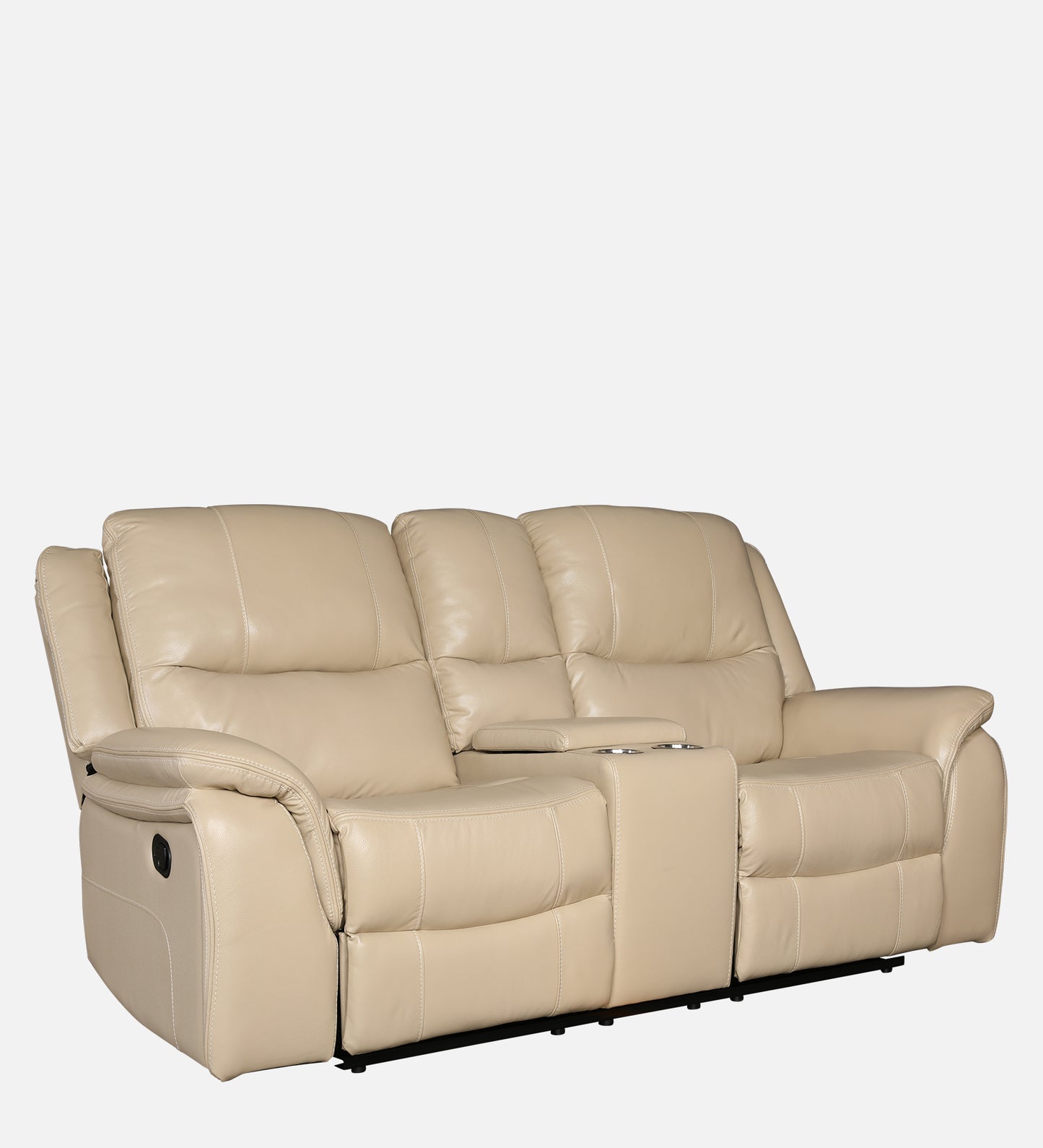 Murray Half Leather Two Seater Recliner in Beige Colour