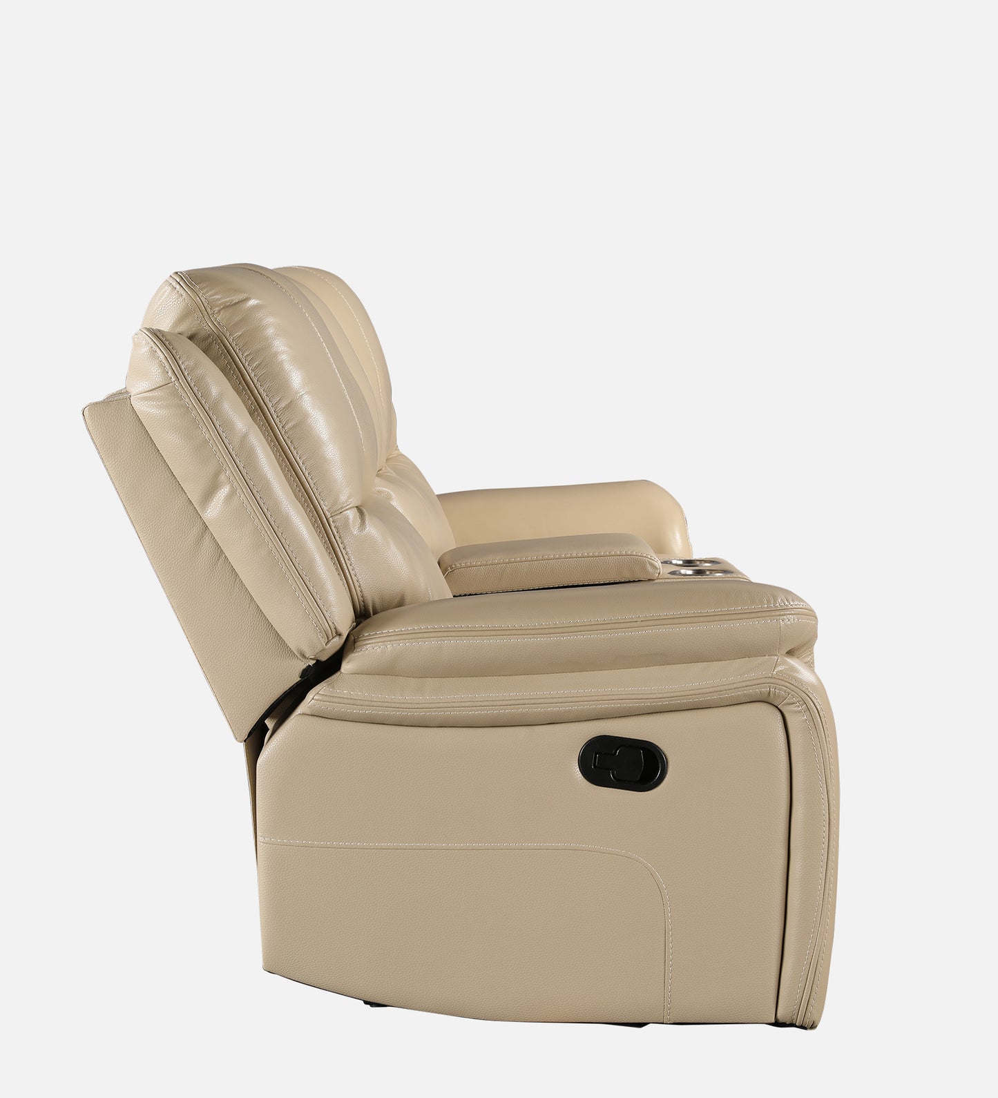 Murray Half Leather Two Seater Recliner in Beige Colour