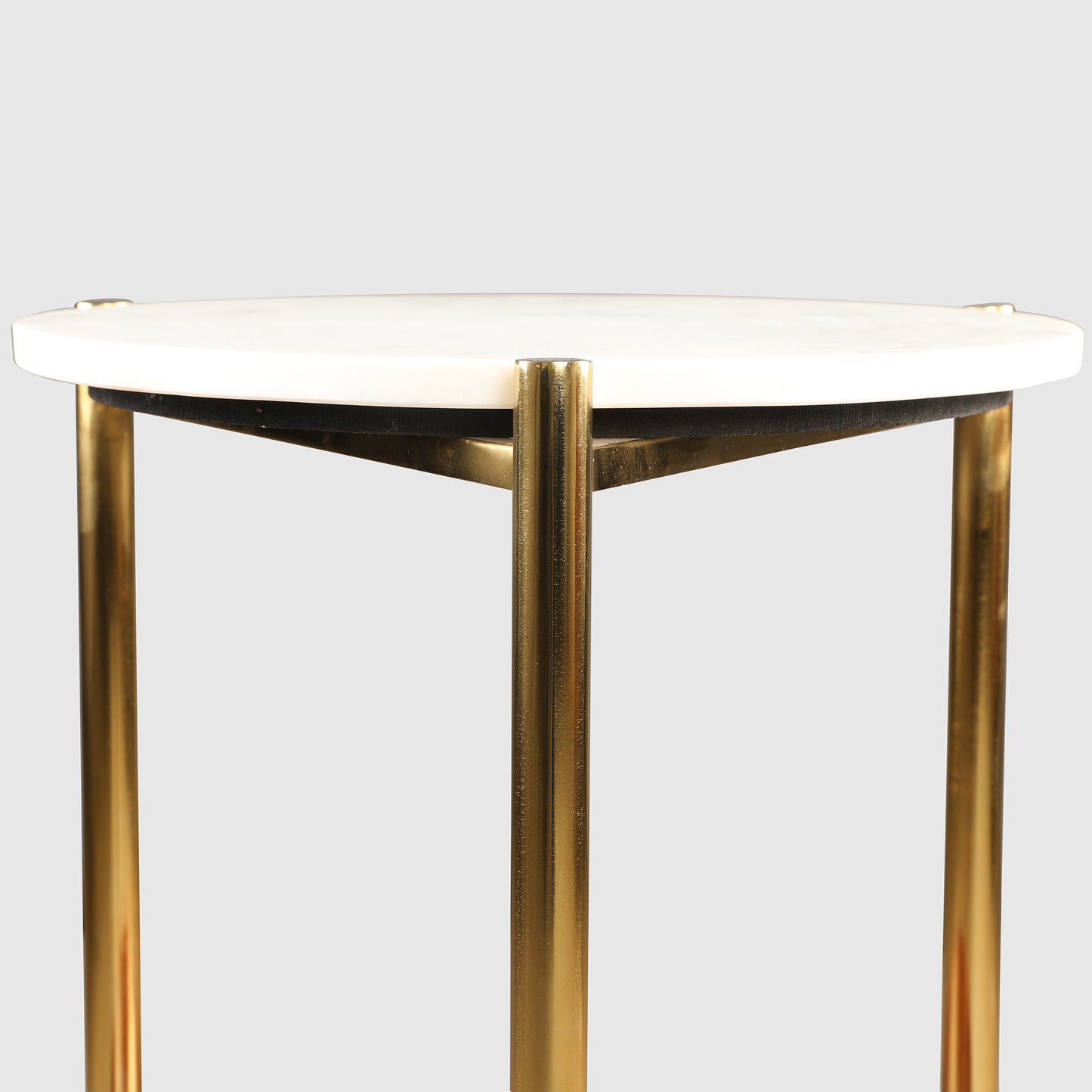 Amira Metal Side Table in Walnut Colour